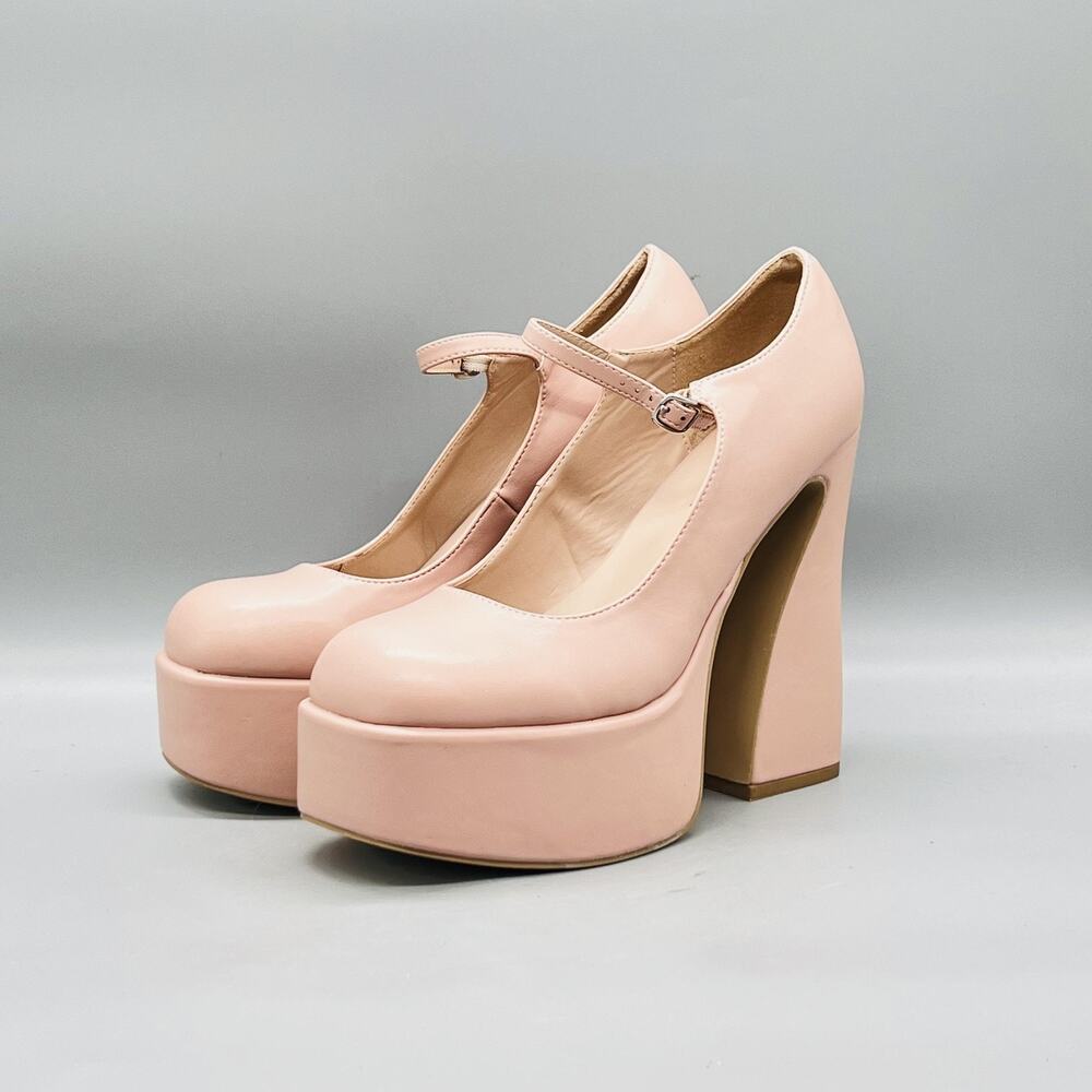 Madden Girl Shoes Womens 8.5 Pink Khloie Platform Block Heel Round Toe Pumps - Picture 3 of 11